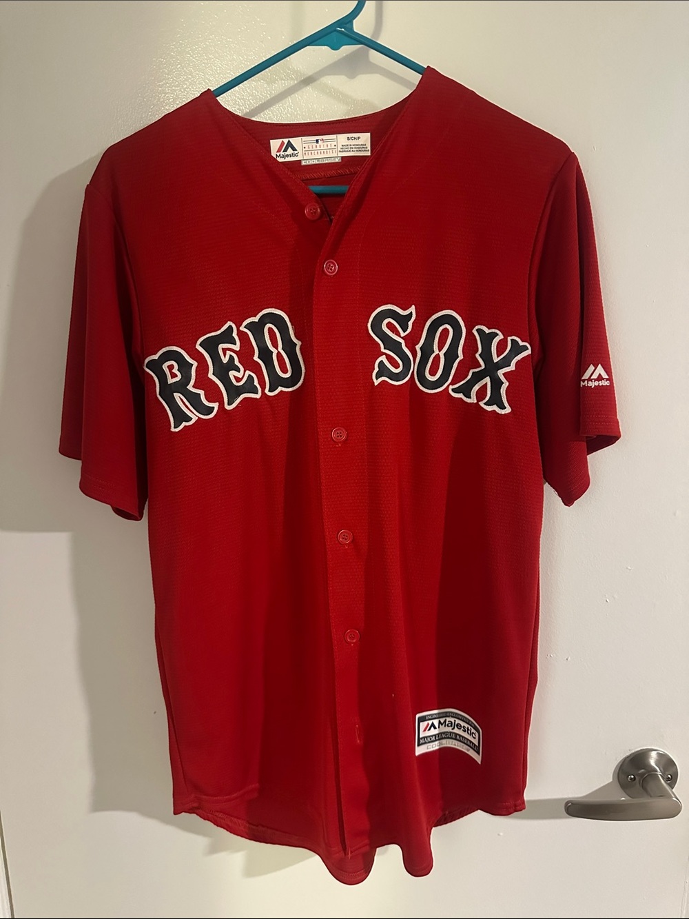Majestic Boston Red Sox Button-Up Jersey - Dustin Pedroia